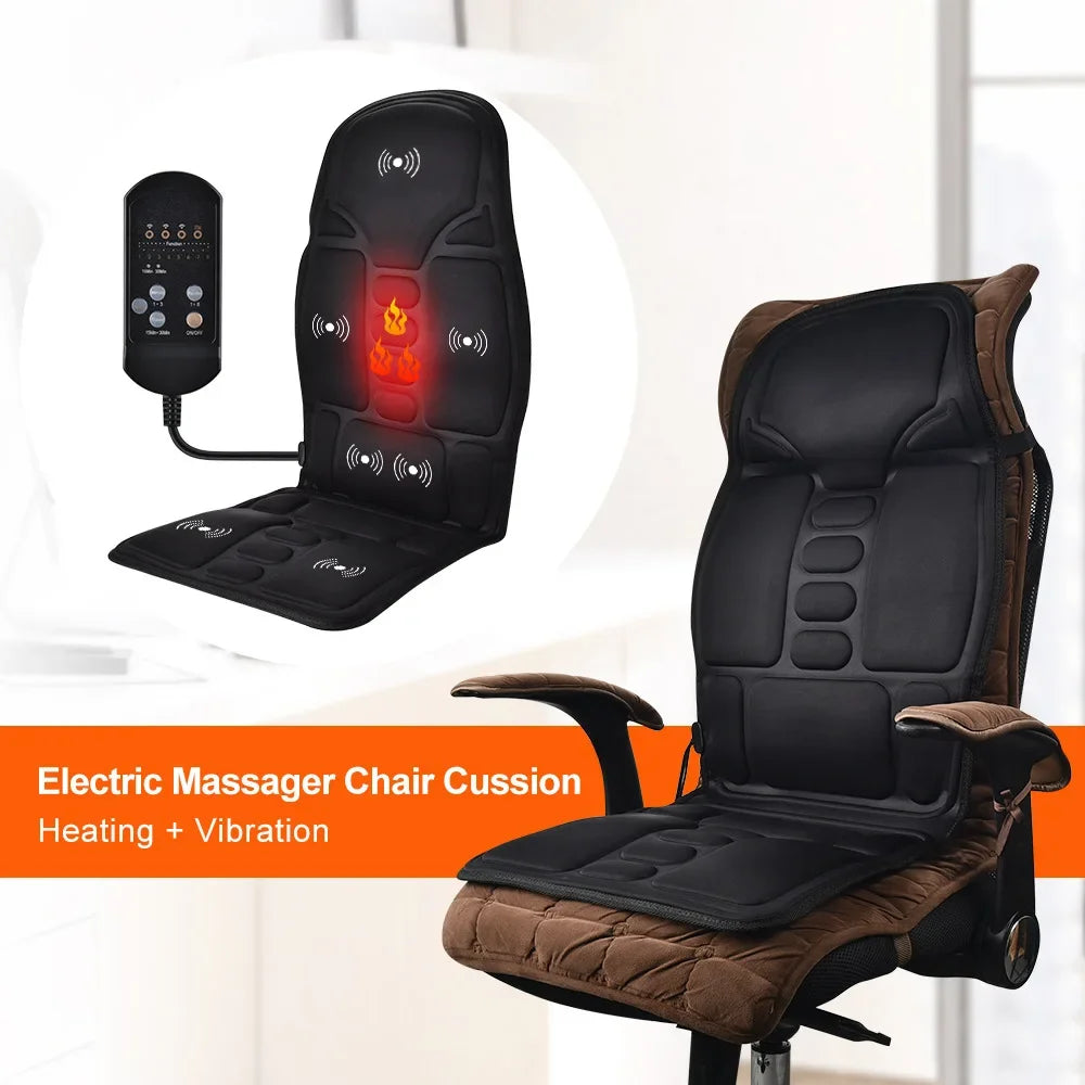 Massager Chair Pad Electric Heating Vibrating Pain Relief