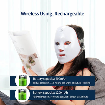 USB Charge 7Colors LED Facial Mask