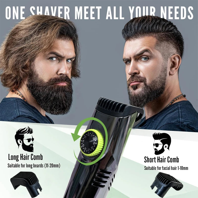 Men Beard Trimmer Rechargeable Electric Shaver