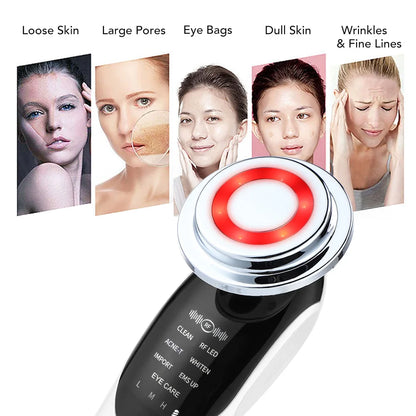 7 in 1 Face Lift Device Microcurrent Skin Rejuvenation LED Facial Massager