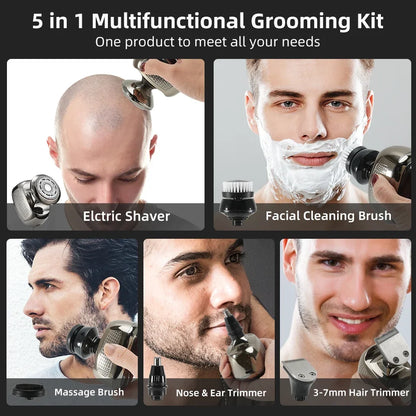 Multifunctional Grooming Kit Men's Rechargeable Bald Head Electric Shaver